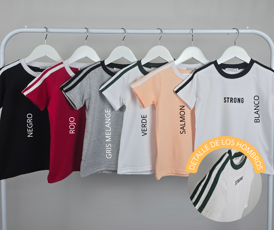 Remera Strong con Tiras Hombros Jersey Algodon - Imagen 2