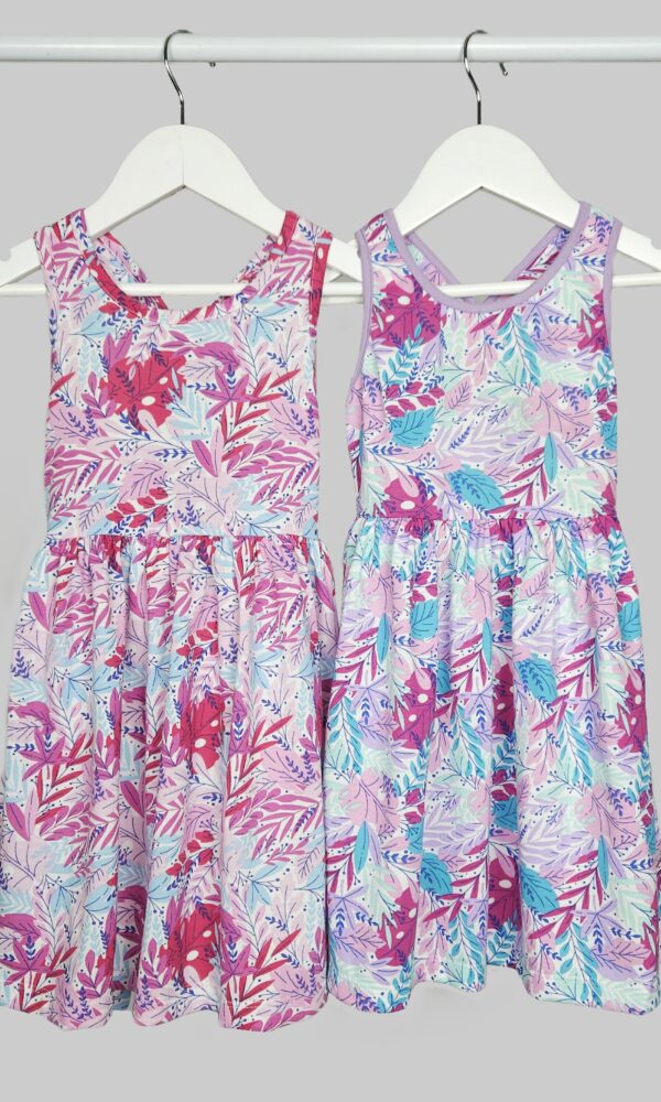 Alternative view of Vestido Nena Jersey Alg. Estamp. Hojas Bretel Cruzado C/Moño*LIQUIDACION*