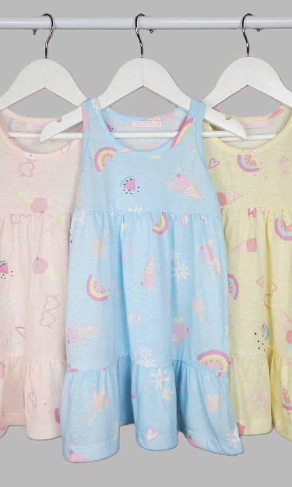 Alternative view of Vestido Nena Jersey Alg. Estamp. Arcoiris/Sandia*LIQUIDACION*