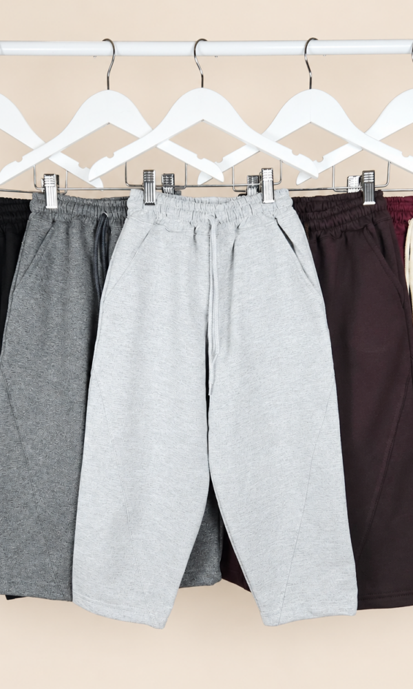 Alternative view of Pantalon Rustico Baggy Recorte Diagonal Liso con Cordon