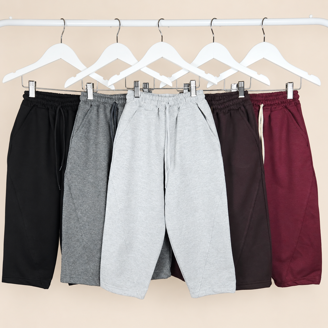 Pantalon Rustico Baggy Recorte Diagonal Liso con Cordon - Imagen 2